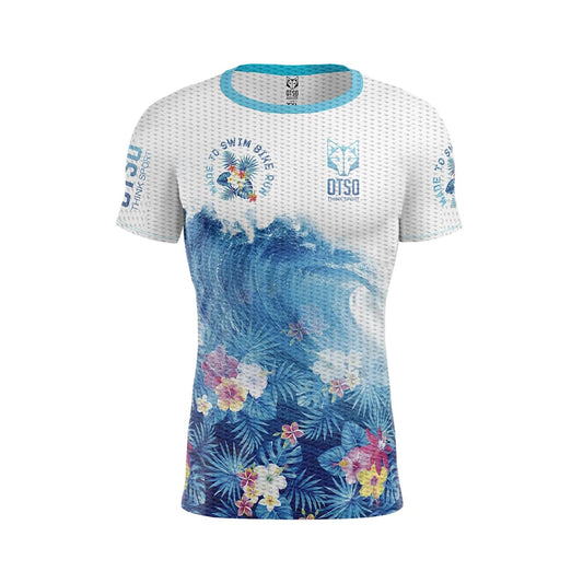 Camiseta masculina de manga curta - Swim Bike Run Wave