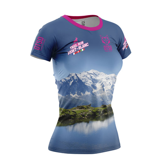 Women's Short Sleeve T-shirt Trail Run Montblanc Pink (Outlet)