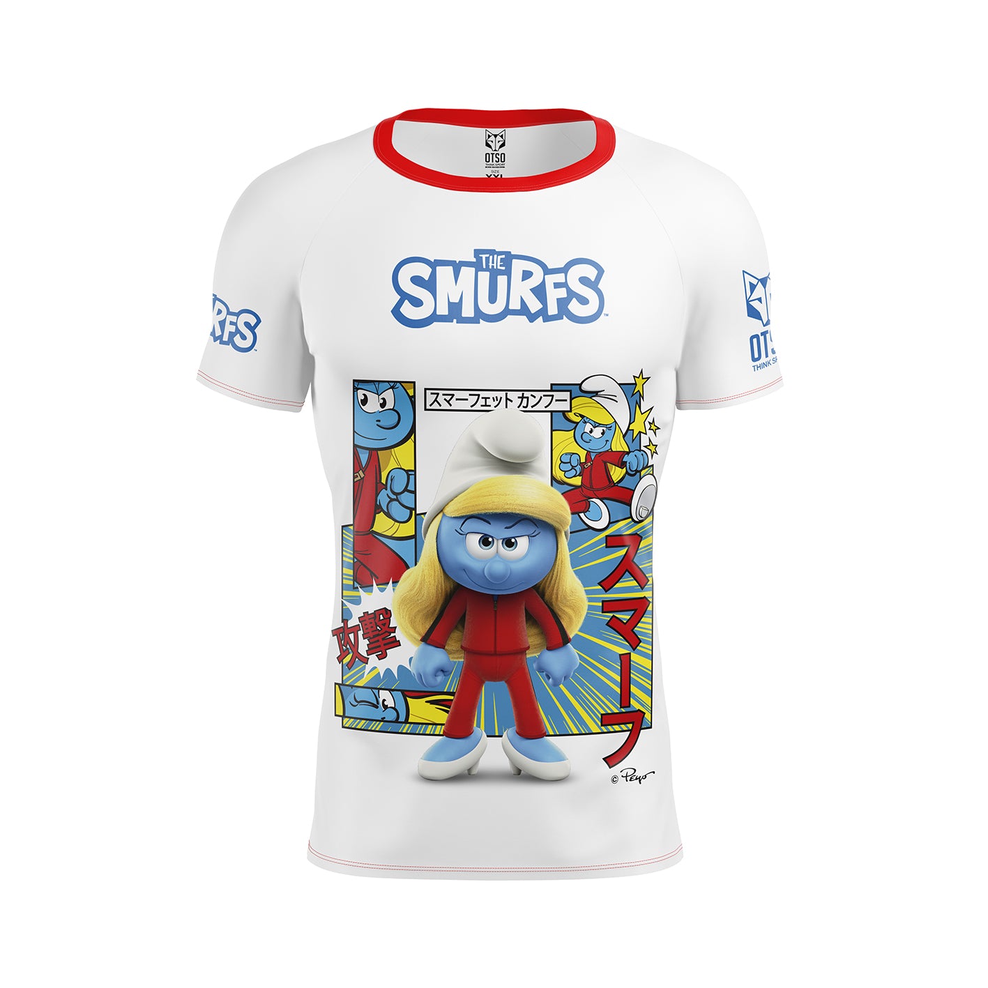 T-shirt a maniche corte da uomo - Smurfs Manga White