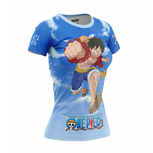 Samarreta màniga curta dona - One piece fishman luffy and the crew blue