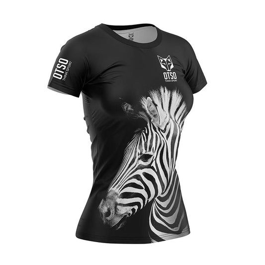 T-shirt de manga curta para mulher - Zebra