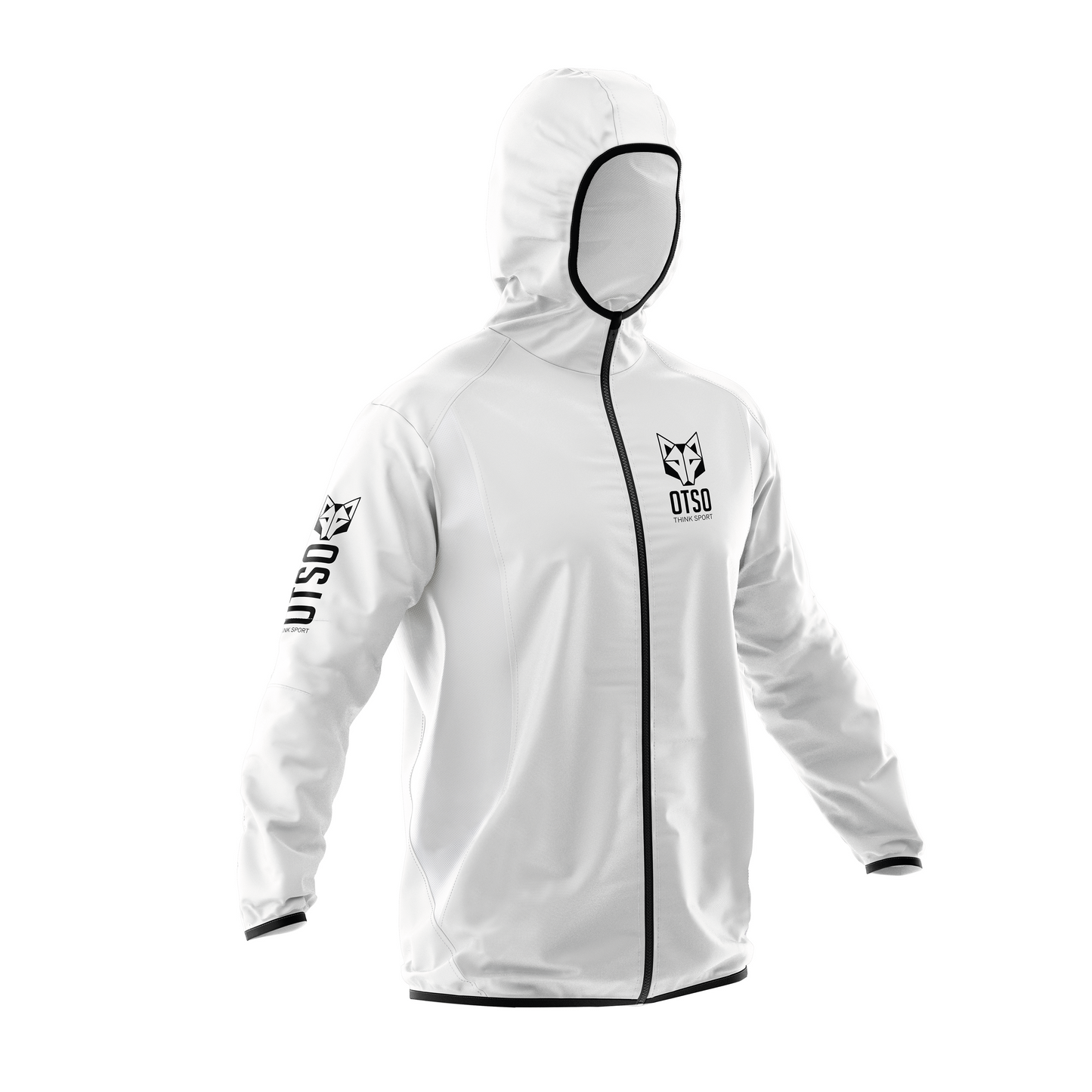 Unisex Waterproof Windbreaker White Black