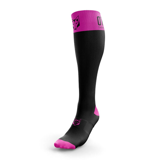 Compression Recovery Socks Black & Fluo Pink