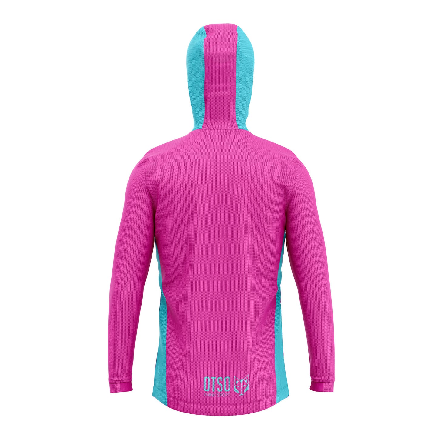 Unisex sport hoodie - Fluo Pink & Light Blue