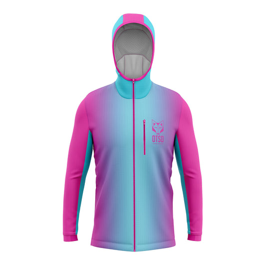 Unisex sport hoodie - Fluo Pink & Light Blue