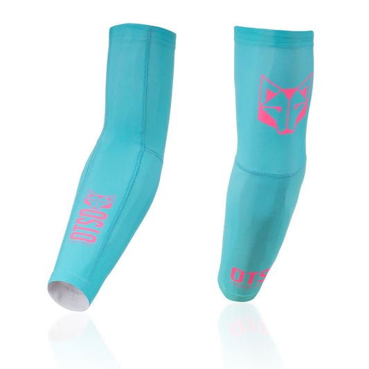 Arm warmers Light Blue / Fluo Pink