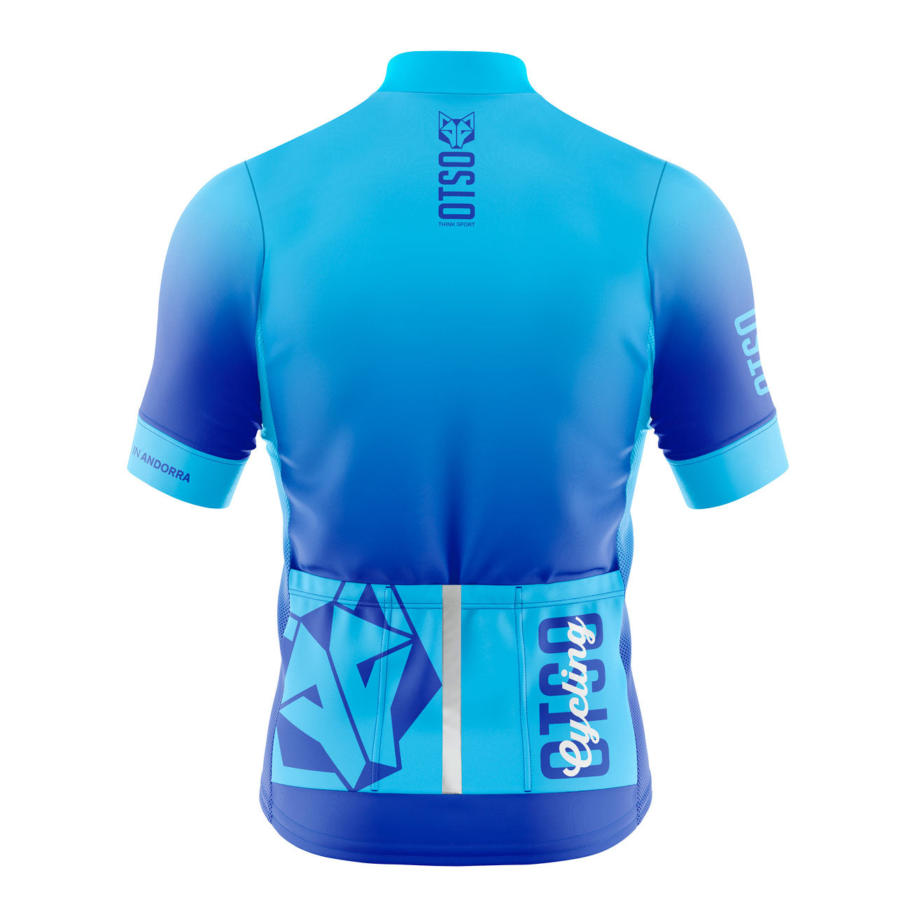 Men's Short Sleeve Cycling Jersey Fluo Blue