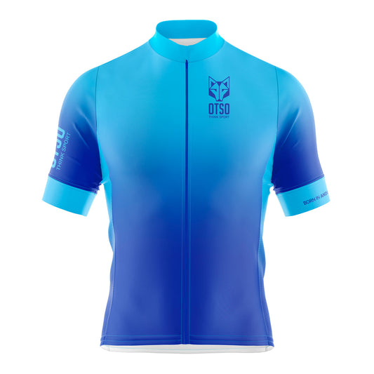Camisa de ciclismo masculina de manga curta Fluo Blue