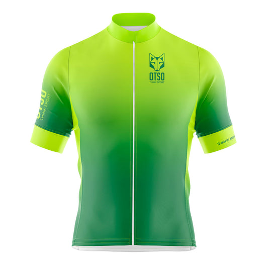 Camisa de ciclismo de manga curta masculina Fluo Green