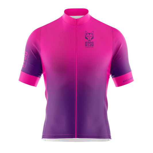 Camisa de ciclismo masculina de manga curta Rosa Fluo (Outlet)