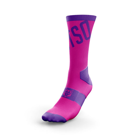 Fluo Pink High Cut Cycling Socks