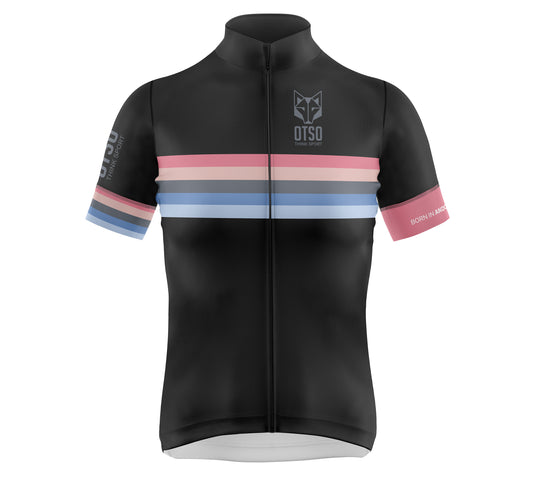 Women's Short Sleeve Cycling Jersey Stripes Black (Outlet)