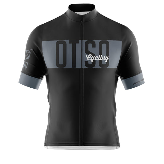 Camisa de ciclismo masculina de manga curta OTSO preta