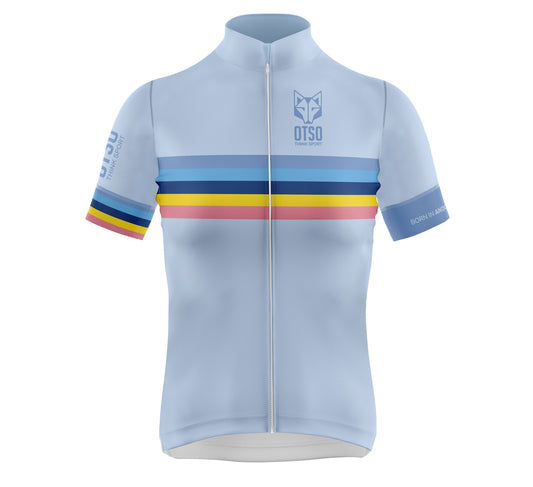 Women's Short Sleeve Cycling Jersey Stripes Turquoise (Outlet)