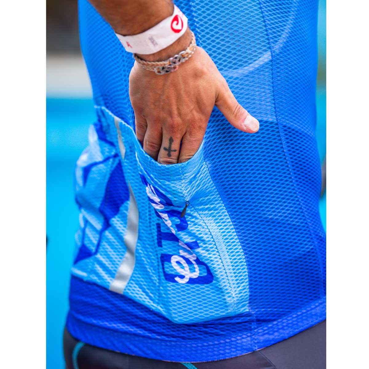 Maillot de ciclismo manga corta hombre - Fluo Blue