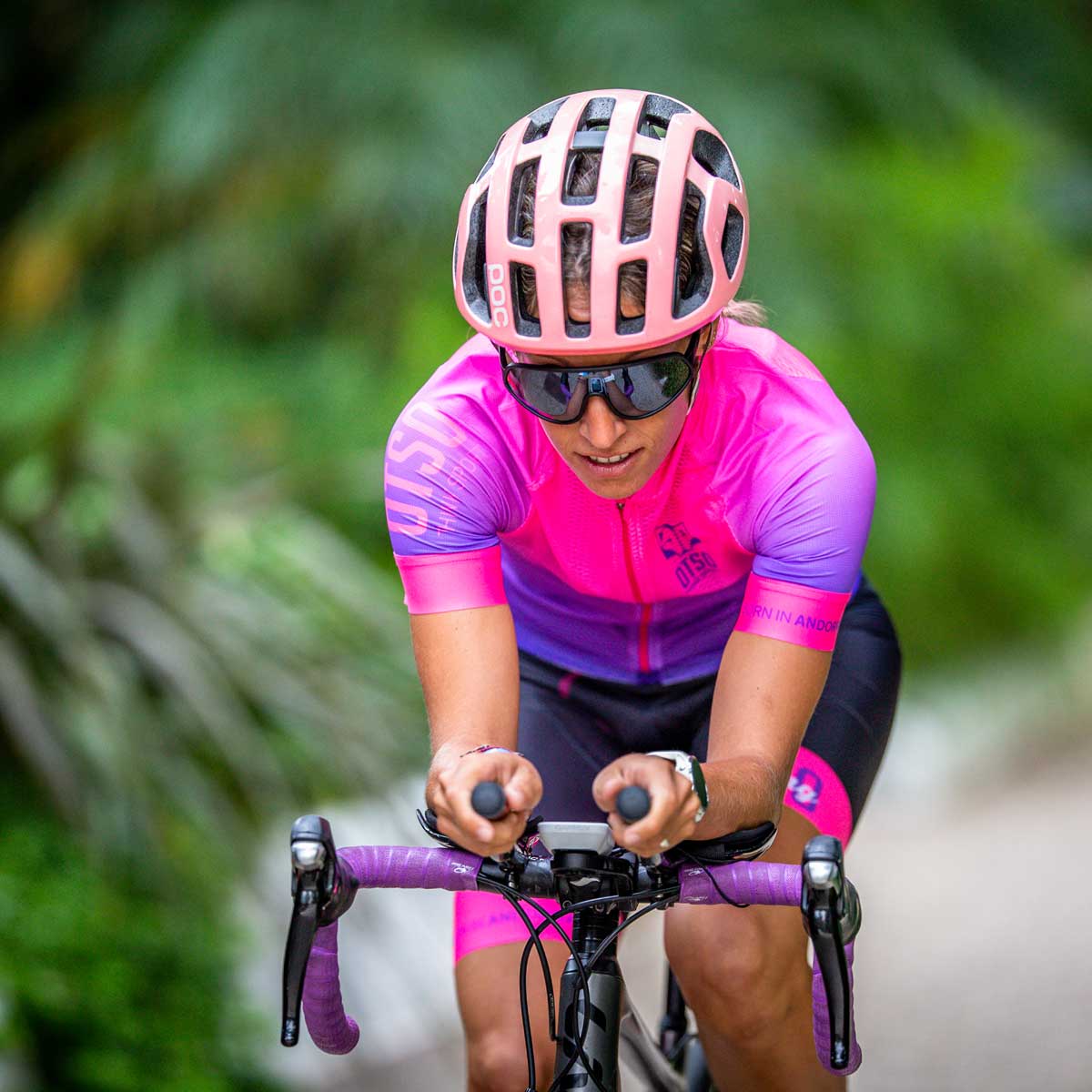 Women's Short Sleeve Cycling Jersey Fluo Pink