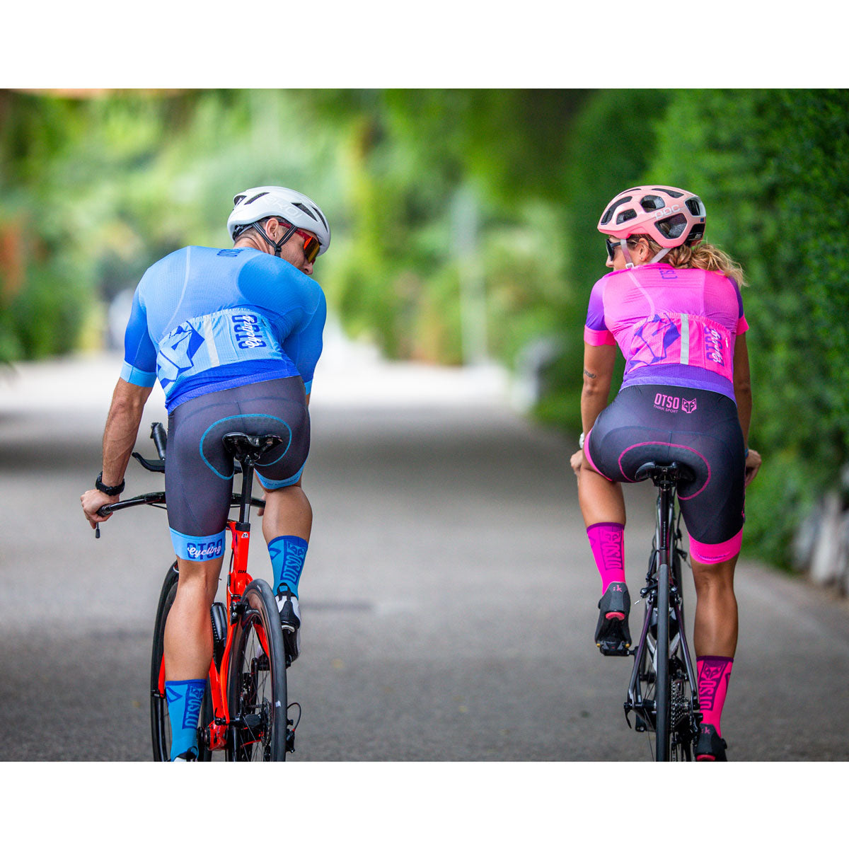 Calcetines de Ciclismo de Corte Alto Fluo Pink