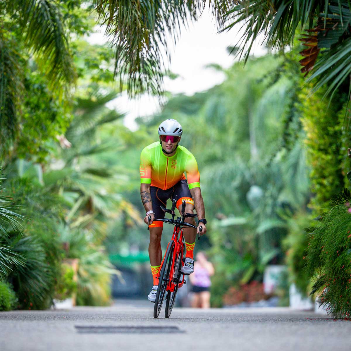 Culotte de Ciclismo Hombre Fluo Orange