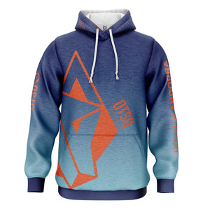 Sweat à capuche - Navy Blue & Fluo Orange Otso