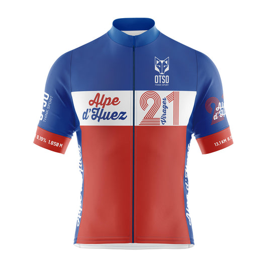 Camisa de ciclismo masculina de manga curta Alpe D'Huez