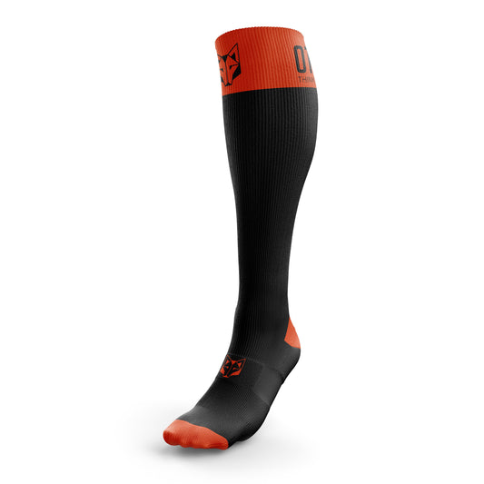 Compression Recovery Socks Black & Fluo Orange