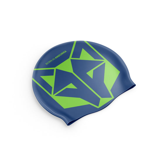 Swimming Cap Electric Blue & Fluo Green
