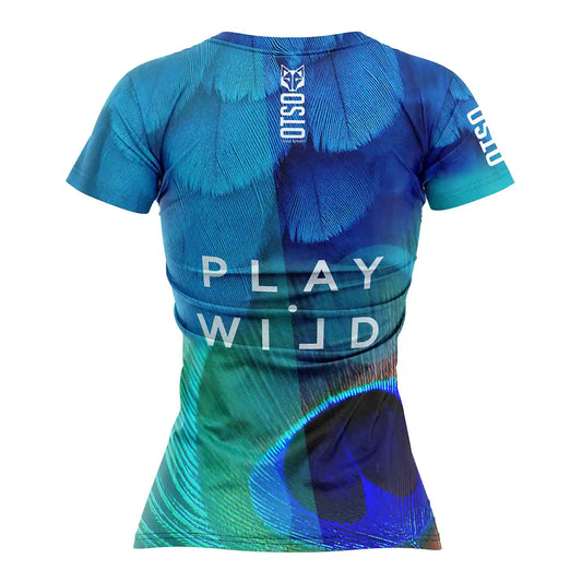 T-shirt de padel manches courtes femme - Blue Birds (Outlet)