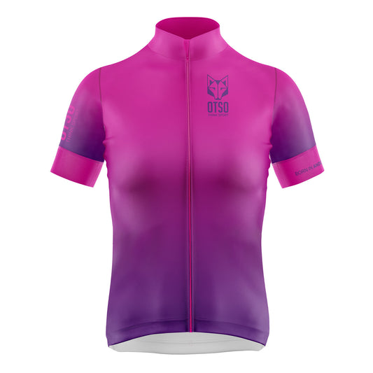 Women's Short Sleeve Cycling Jersey Fluo Pink (Outlet)