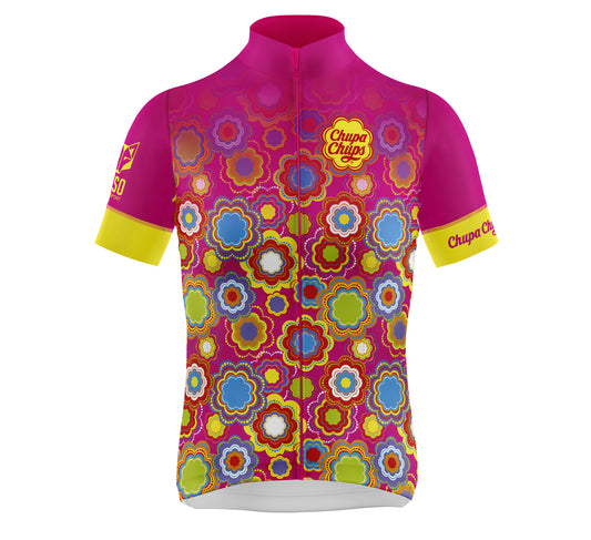 Women's Short Sleeve Cycling Jersey Chupa Chups Floral Pink (Outlet)