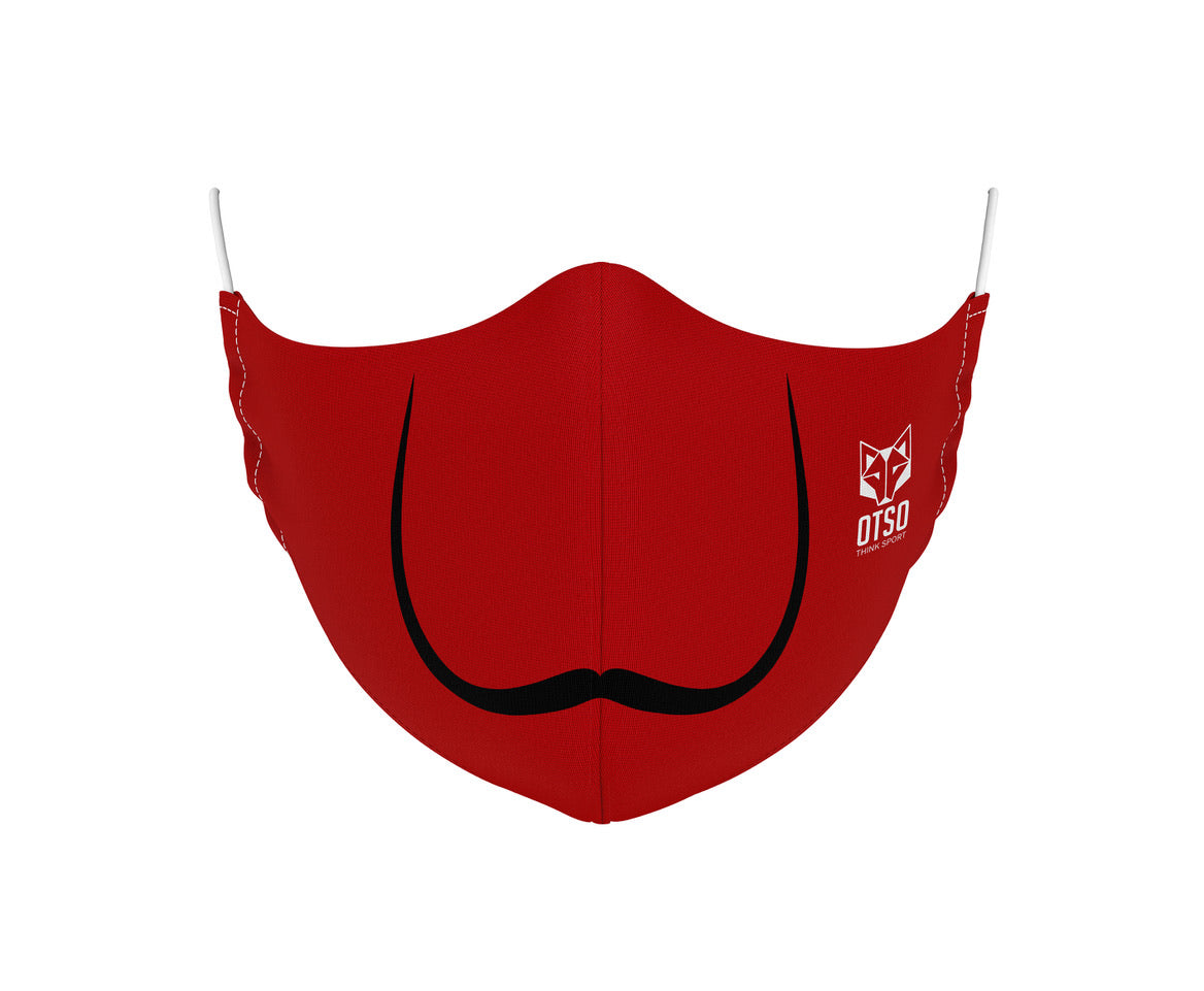 bigode máscara vermelha