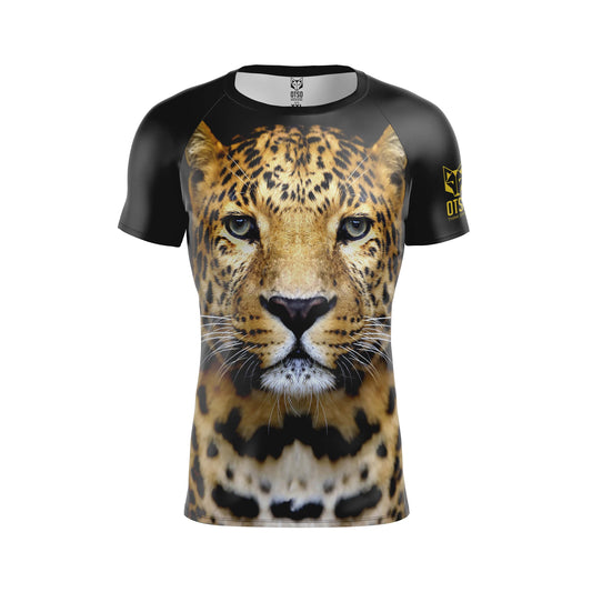 T-shirt manica corta da uomo leopardata