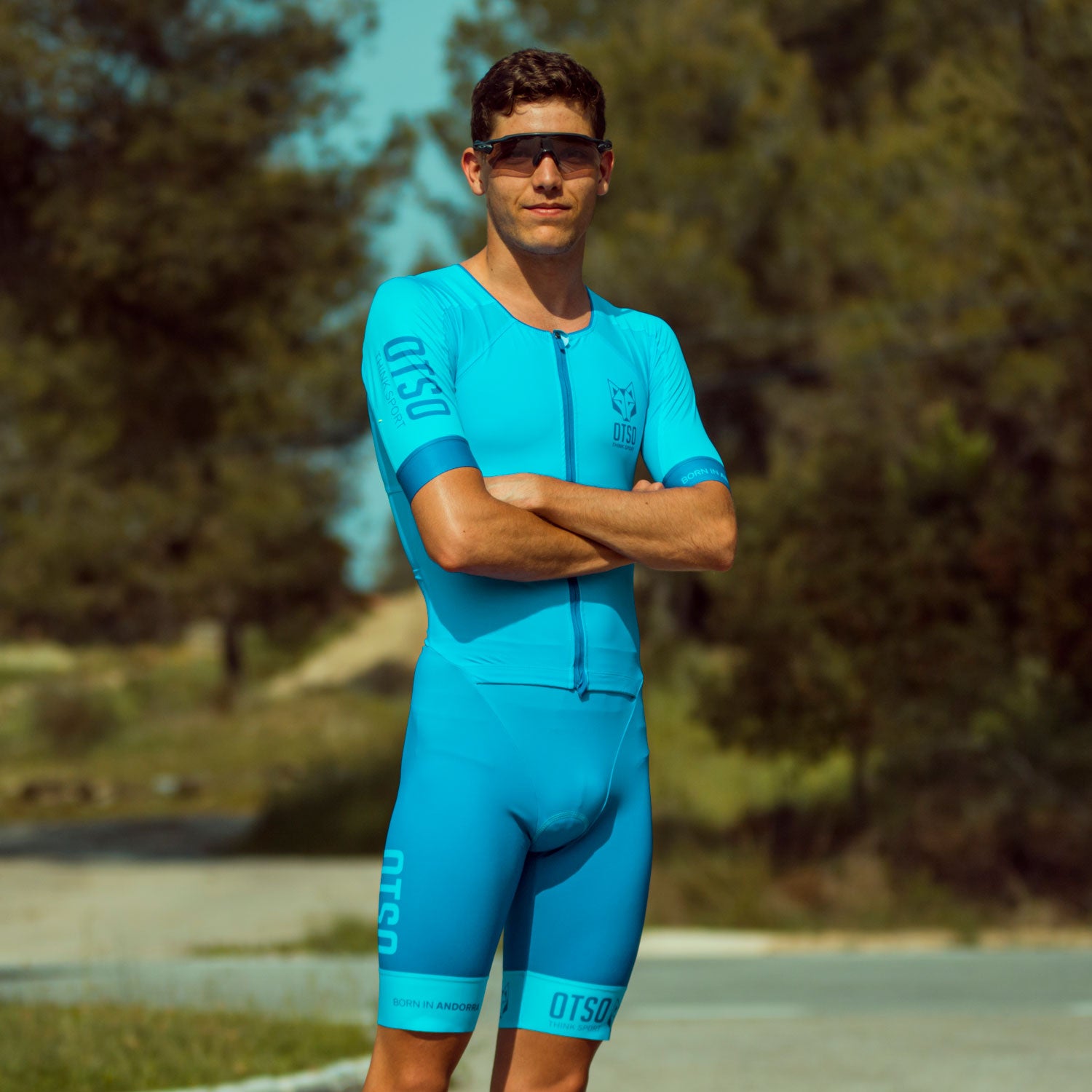 Triathlon Suit Men Light Blue & Electric Blue