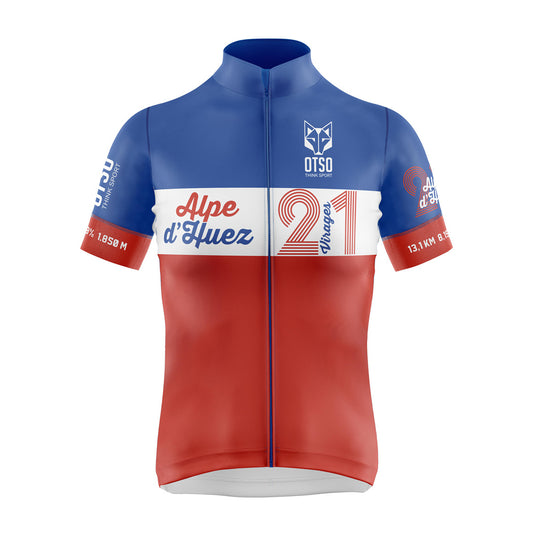 Camisa de ciclismo feminina de manga curta Alpe D'Huez